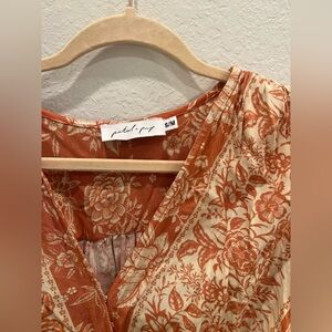 Rust Floral Dress by petal and pup